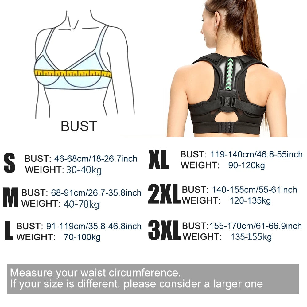 Adjustable Back Posture Corrector Belt Clavicle Spine Men Women Home Office Out image 10