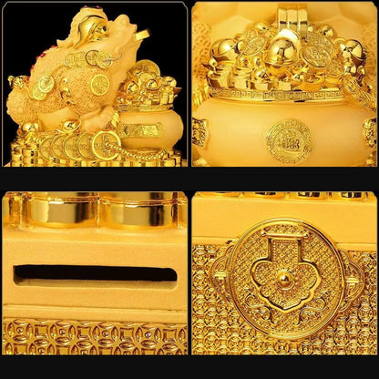 Mascot Golden Toad Piggy Bank Large Capacity Fortune Gathering Box  Luxury Home image 5