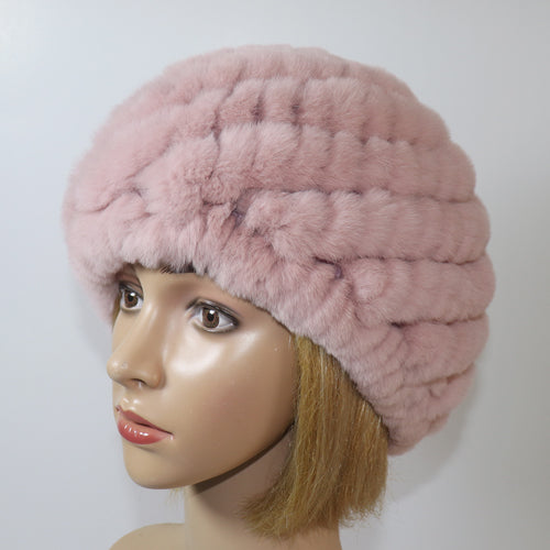 Lady Winter 100% Natural Real Rex Rabbit Fur Hat Women Soft Rex Rabbit Fur Cap  image 28