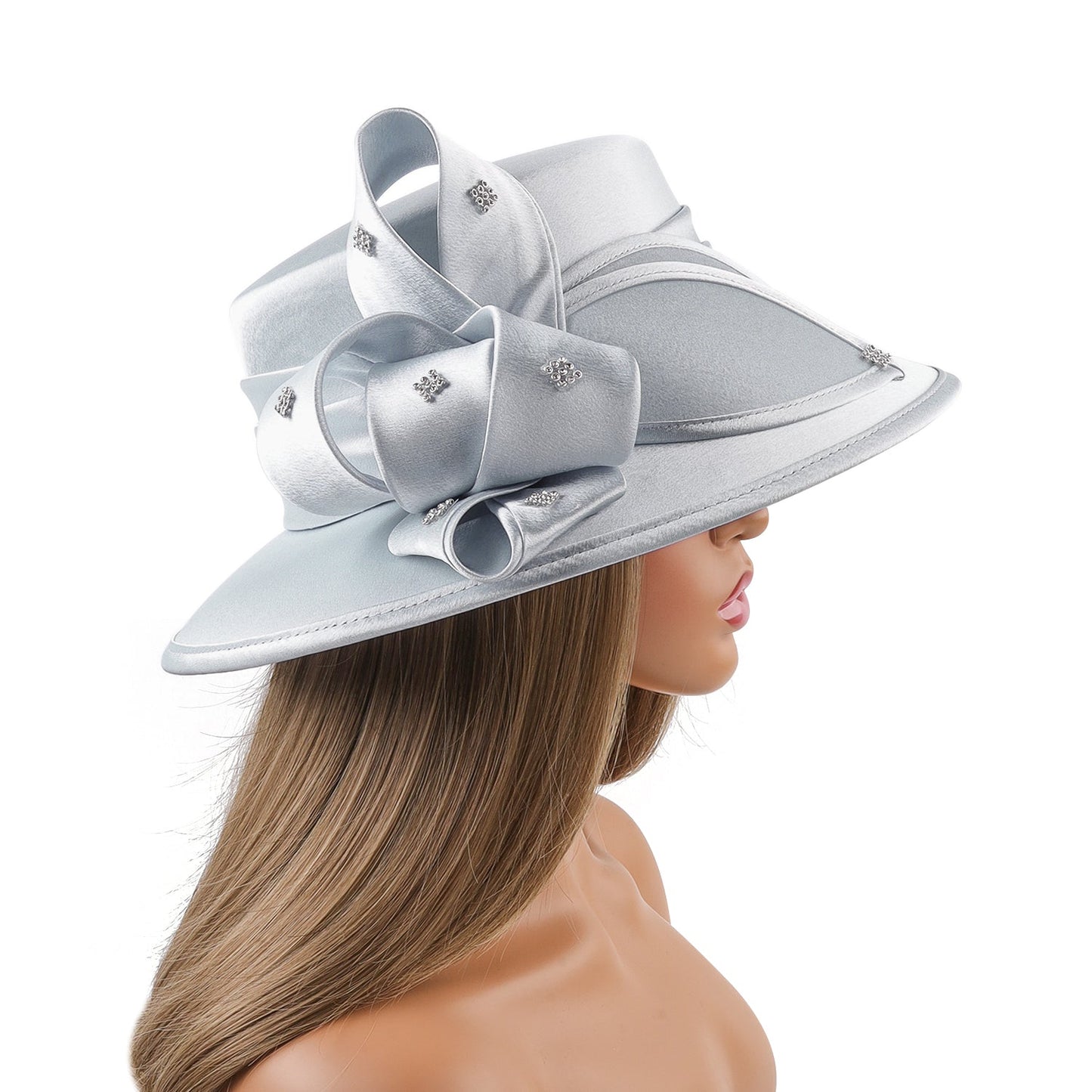 Suitable Most  Satin Cloth Church Hat Deluxe Unique Pography Wedding H image 13