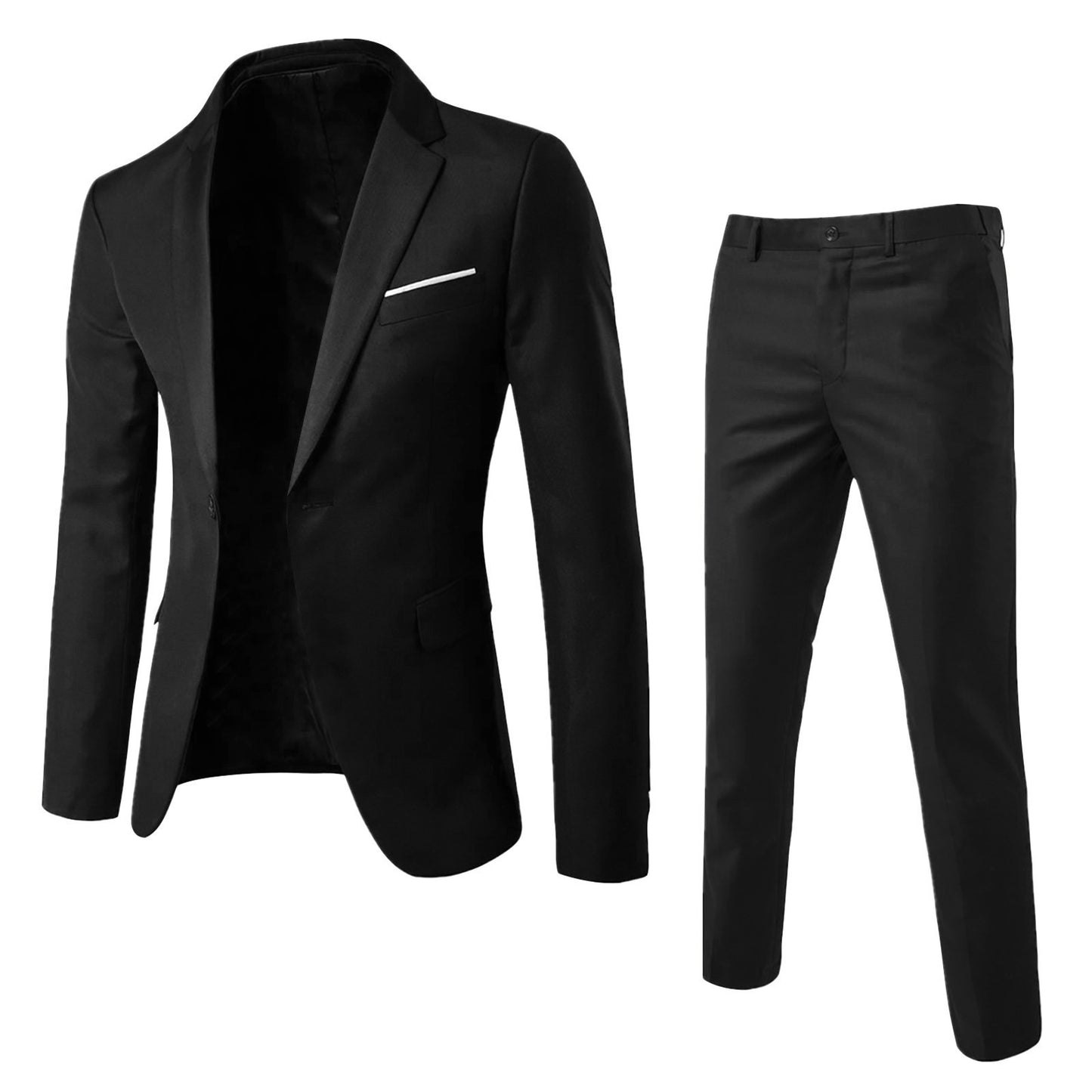 Fashion Slim Waist 2 Pieces Set Wedding Suits For Men Slim Suit Jacket Pant Ves image 3