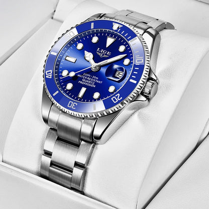 NEW Top LIGE Brand Casual Fashion Watches for Man Sport Military Full Steel Wri image 5