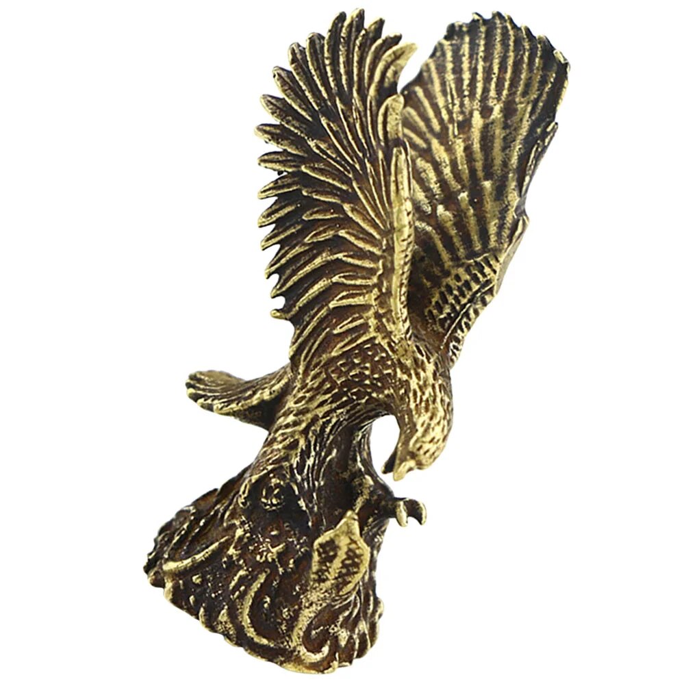 Brass Eagle Statue Decorative Eagle Sculpture Figurine Ornament Desk Eagle Decor image 0
