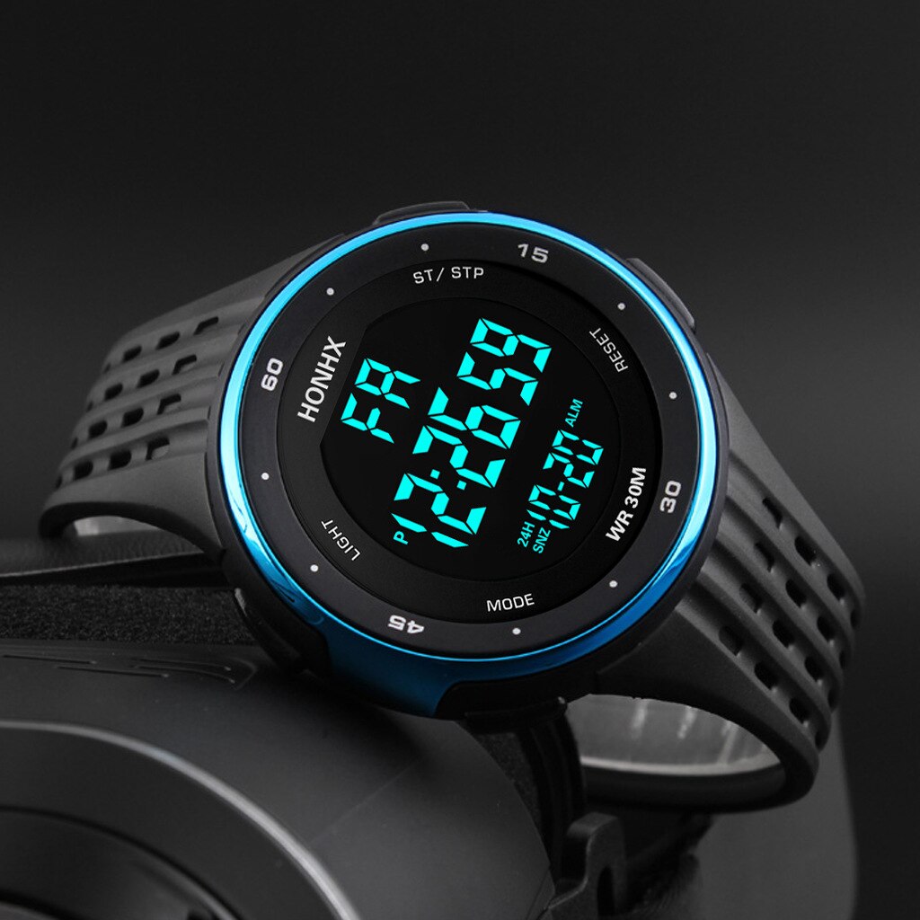 Mens Outdoor LED Sport Watch Waterproof Digital Watch Men Fashion Led Light Sto image 6
