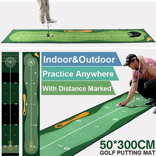50x300cm Golf Putting Green Mat Indoor Equipment for Home Office Indoor Mini Go image 0