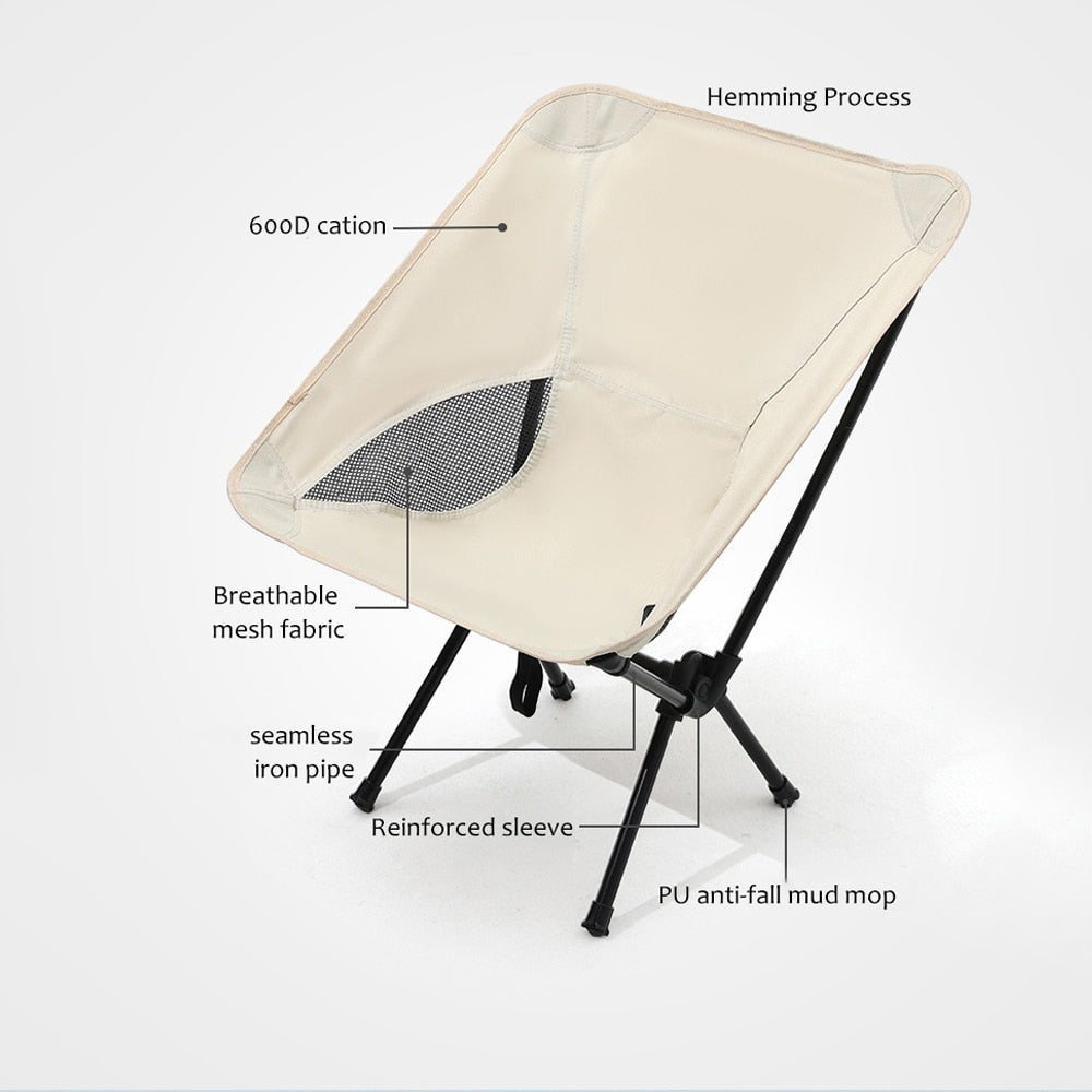 TANXIANZHE Outdoor Portable Camping Chair Oxford Cloth Folding Lengthen Seat fo image 13