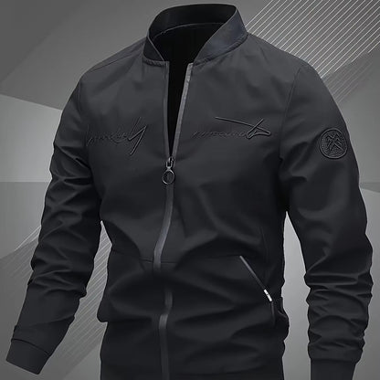 Trendy Men alphabet embroidered bomber jacket - stylish design, versatile cas image 2