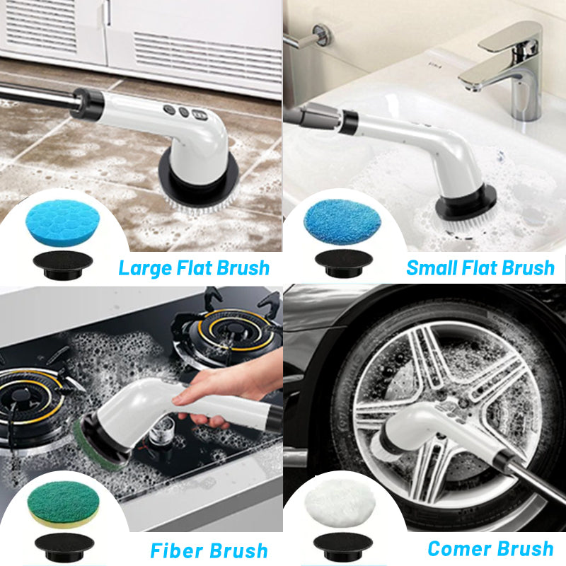 Electric Cleaning Brush with 7PCS Heads Bathroom Kitchen Cordless Handheld Show image 3