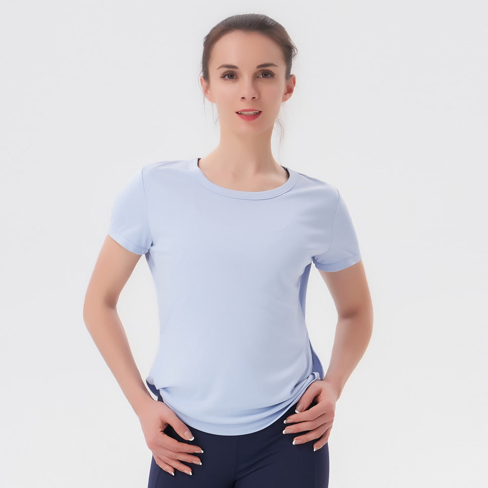 Tops For Women 2023 Loose Yoga Shirt Women's Clothing Short Sleeve Running T-Shi image 9