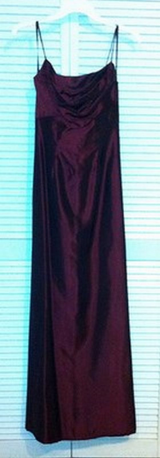 Watters & Watters Women Dress Taffeta Maroon Sleeveless Full-Length Si