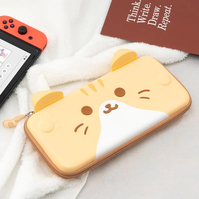 GeekShare Cute Cats Ears Portable Case For Nintendo Switch And Lite Gray 3D Ear image 12