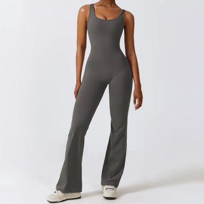 Women Tracksuit Gym Set Yoga Suit Sportswear  1 Pcs Sports Jumpsuit Fitness Rom image 2