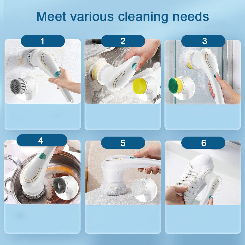 Multi-functional Electric Cleaning Brush for Kitchen and Bathroom - Wireless Ha image 4