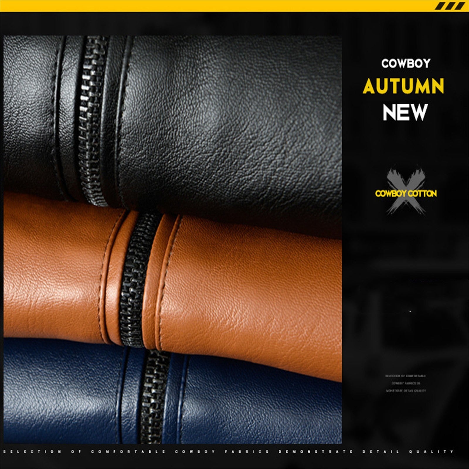 Men Autumn Pu Leather Jackets Outdoor Windproof  Zip Up Casual Sports Leather O image 5