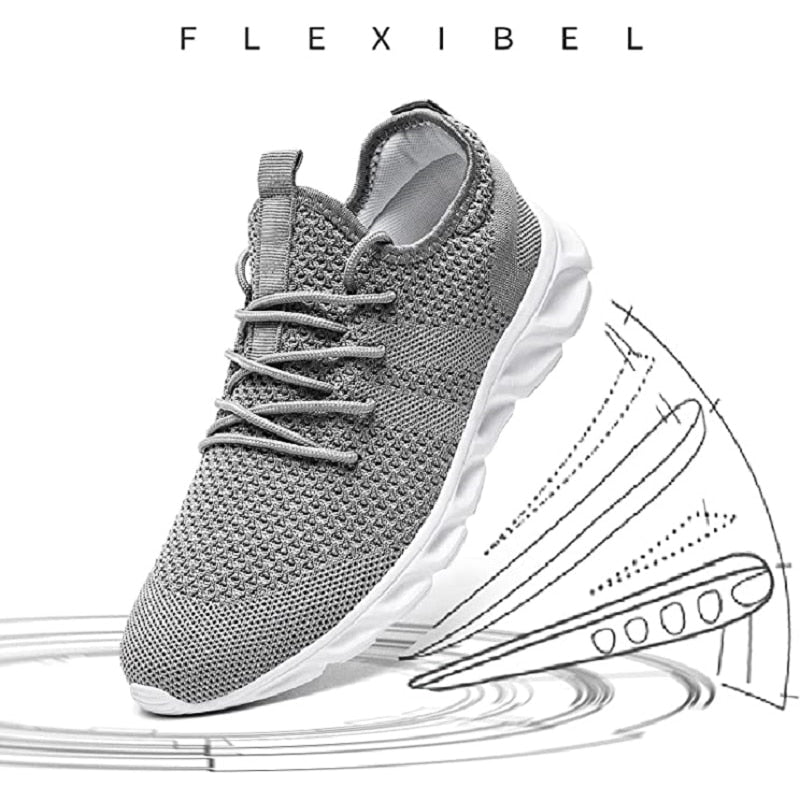 Men Casual Sport Shoes Light Sneakers White Outdoor Breathable Mesh Black Runni image 8