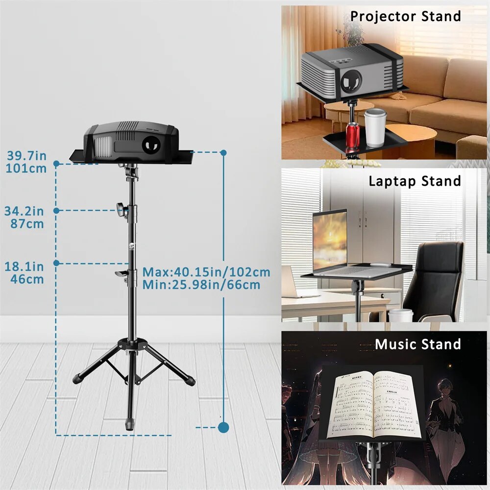 Projector Floor Tripod 90/125cm Stand Laptop Tripod Adjustable Height Mixer Sta image 3