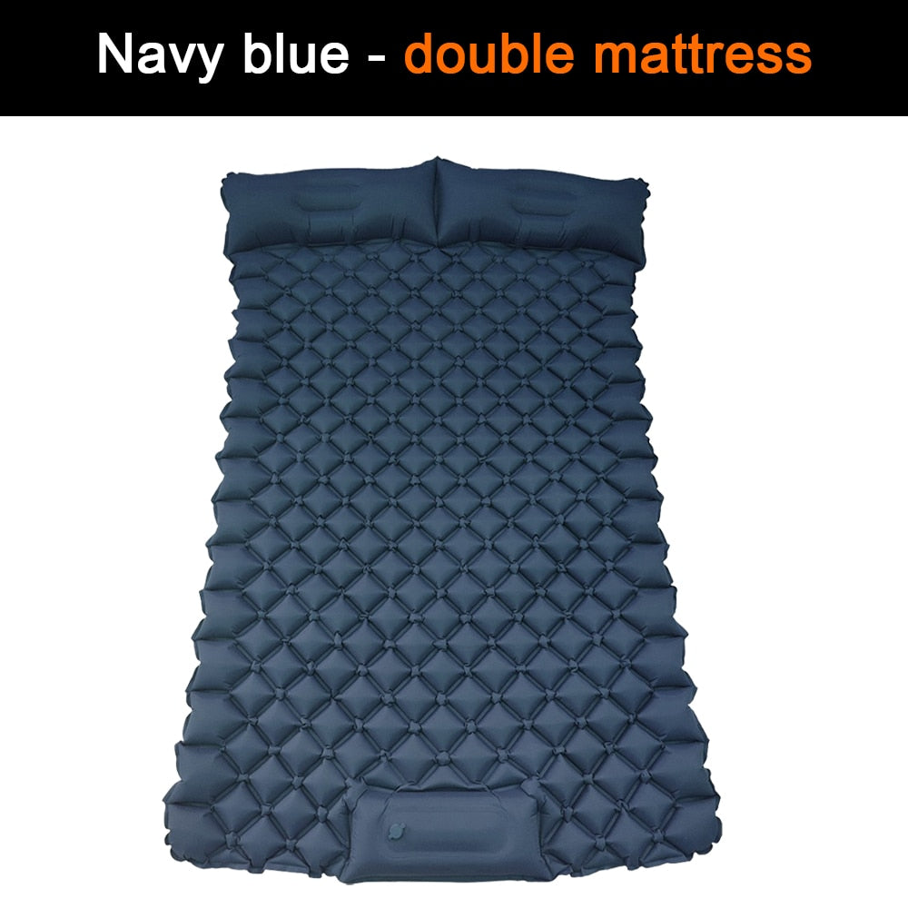 Inflatable Mattress 2 Person Outdoor Camping Mat with Air Pillow Portable Air M image 2