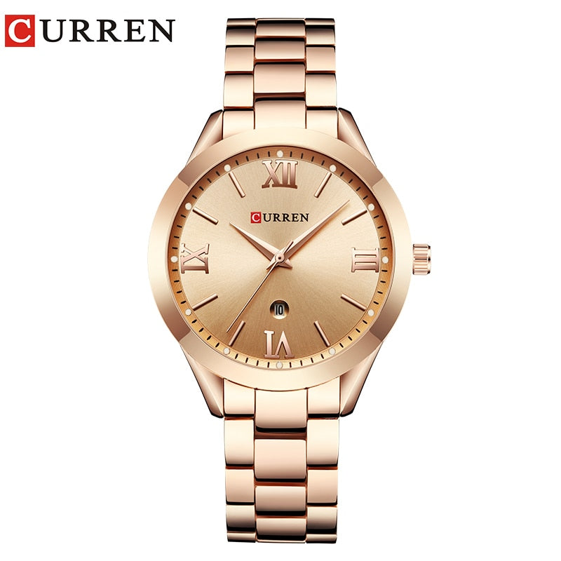 CURREN Gold Watch Women Watches Ladies 9007 Steel Women's Bracelet Watches Fema image 0