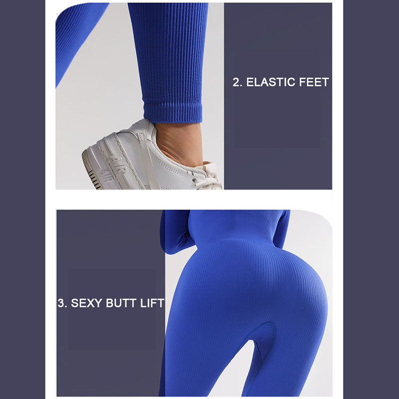 Oulylan One Piece Women's Tracksuit Yoga Set Yoga Jumpsuits Workout Long Sleeve image 6