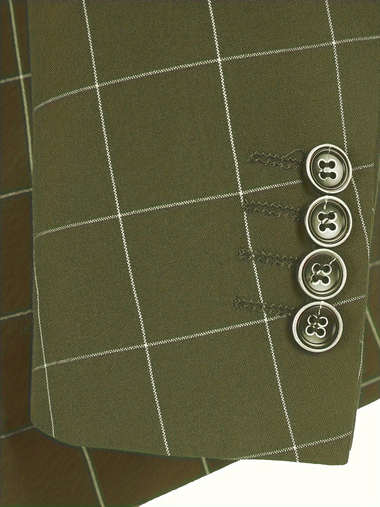 Elegant Men's Suit 3 Pieces Plaid Tuxedos Business Suits Slim Fit Double Breast image 5