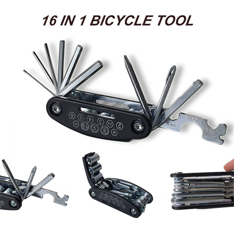16 in 1 Mountain Bike Portable Socket Multipurpose Wrench Bicycle Multi Tool Sc image 2
