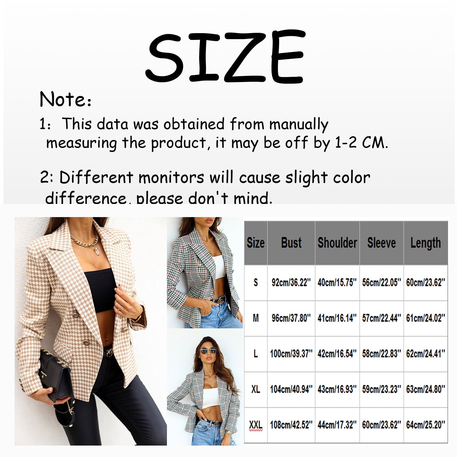 Women 2022 Plaid Suit Jacket Small All-match Age Reduction Tops Female Relf-cul image 7