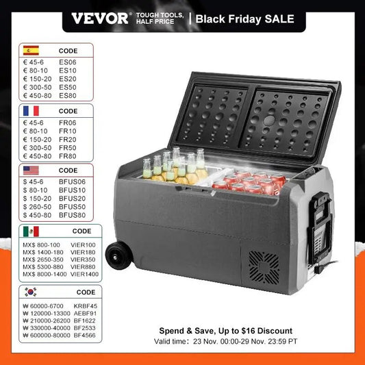 36L 50L 60LCar Refrigerator Portable Fridge Freezer Cool Box With Wheel a