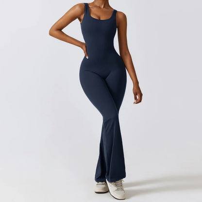 Women Tracksuit Gym Set Yoga Suit Sportswear  1 Pcs Sports Jumpsuit Fitness Rom image 3