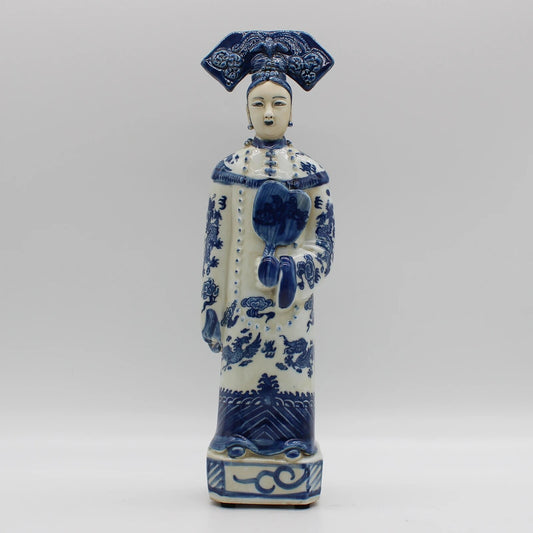 Ceramic statues of chinese emperor and empress in Qing dynasty, table accessory image 0