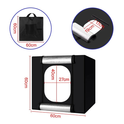 Yizhestudio 60cm Photo Studio Box Led Lightroom Dimmable Folding Softbox Light image 5