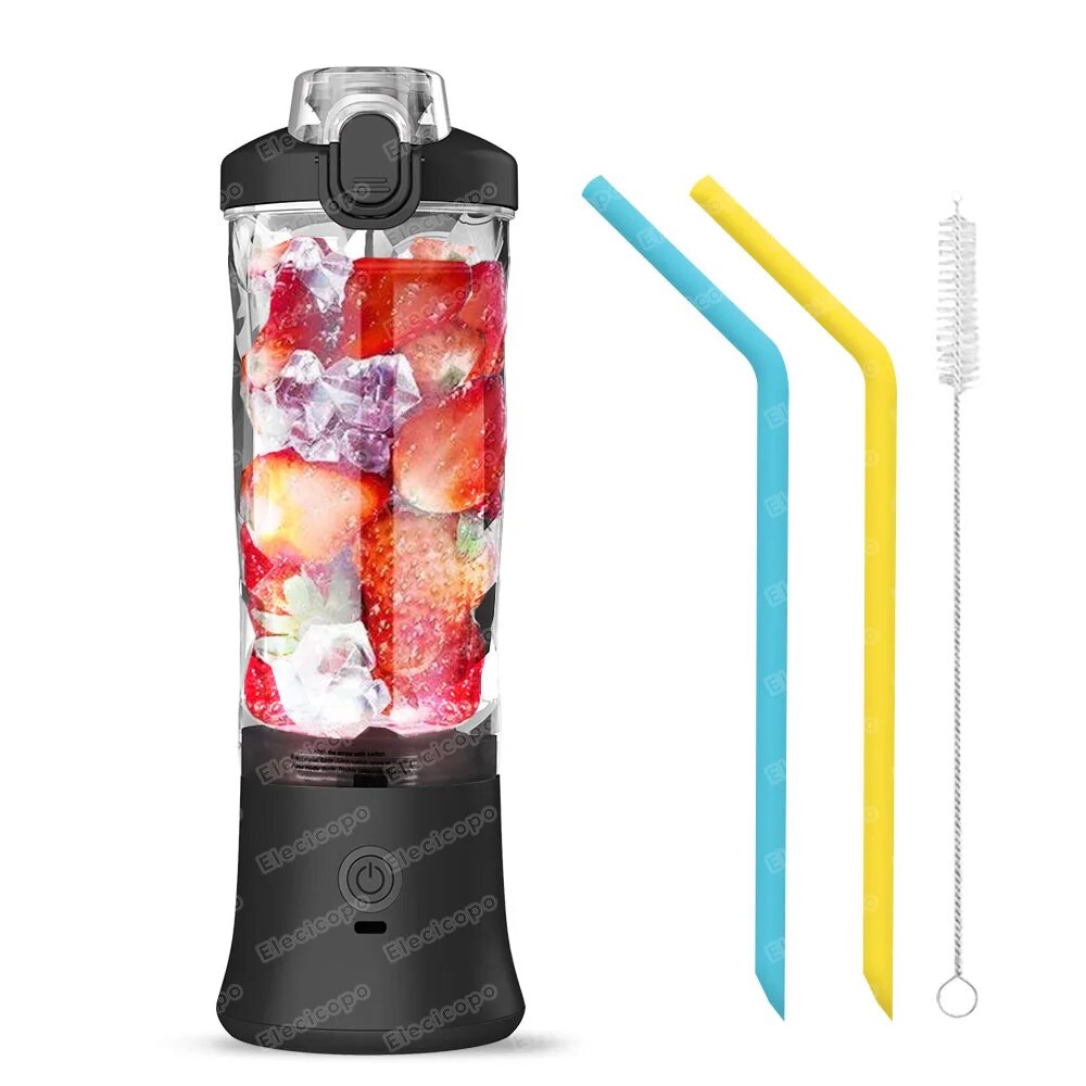 Portable blender mixer 600ML Electric Juicer Fruit Mini Blender 6 Blades For Sh image 3