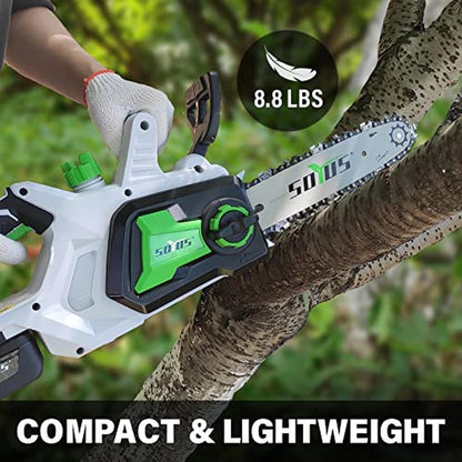 Cordless Battery Chainsaw 20V Brushless Electric 12 " Chainsaw 4.0Ah Lithium image 2