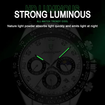 POEDAGAR Luxury Man Wristwatch Sports Chronograph Luminous Waterproof Date Men  image 8