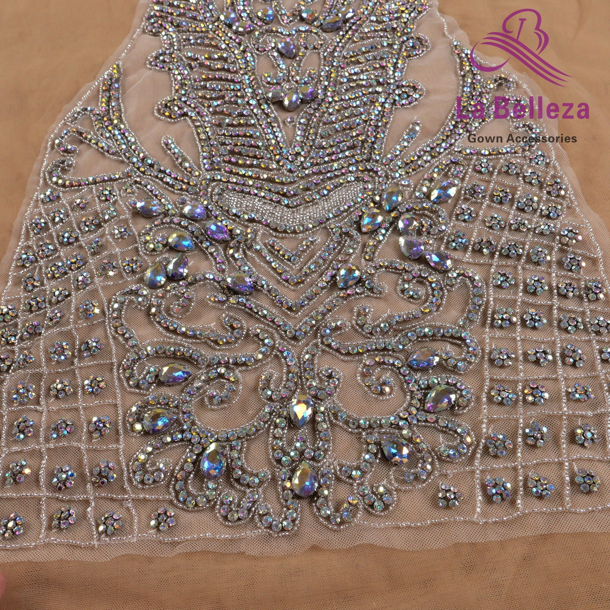 La Belleza New hot on sale handmade AB black silver 6color luxury bodice Rhines image 7