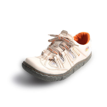 TMA EYES Women Casual Lace-Up Breathable Mesh and Leather Sneaker image 2