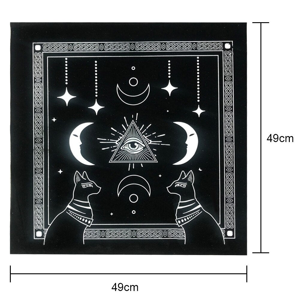 2pcs/set Pentagram Tarot Tablecloth with Bag Velvet Altar Tarot Cloth Pentacles image 7