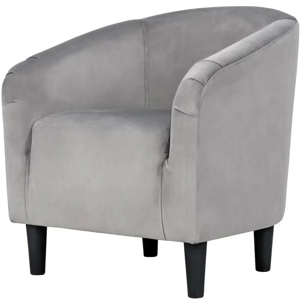 Fashion Velvet Club Accent Chair and Ottoman Set, Gray Living Room Chairs image 0