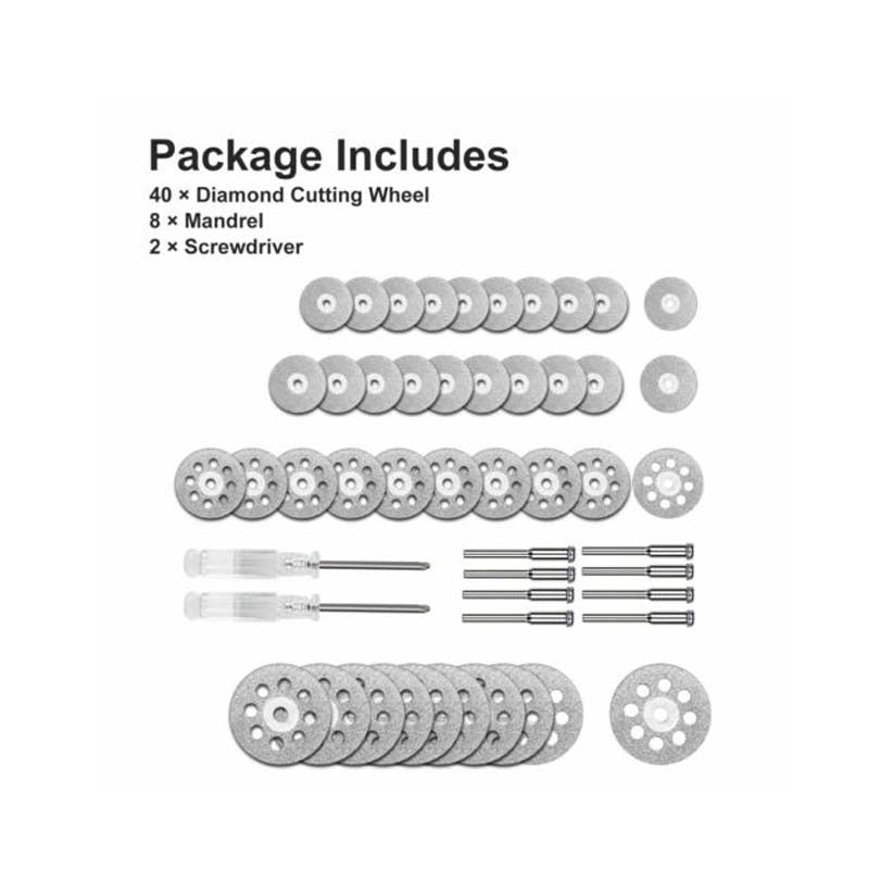 Diamond grinding disc set of 50 (silver), Suitable for cutting a variety of mat