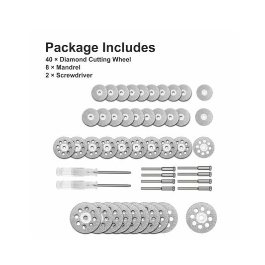 Diamond grinding disc set of 50 (silver), Suitable for cutting a variety of mat