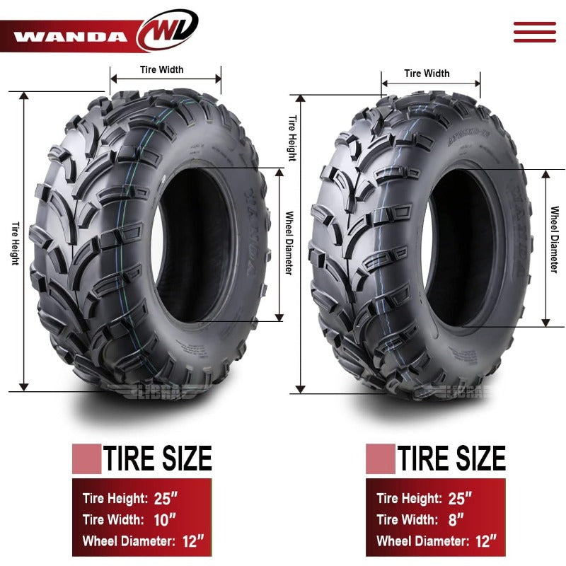 Set of 4 ATV/UTV Tires 25x8 12 Front & 25x10 12 Rear /6PR P373 10243/10244 US(O image 3