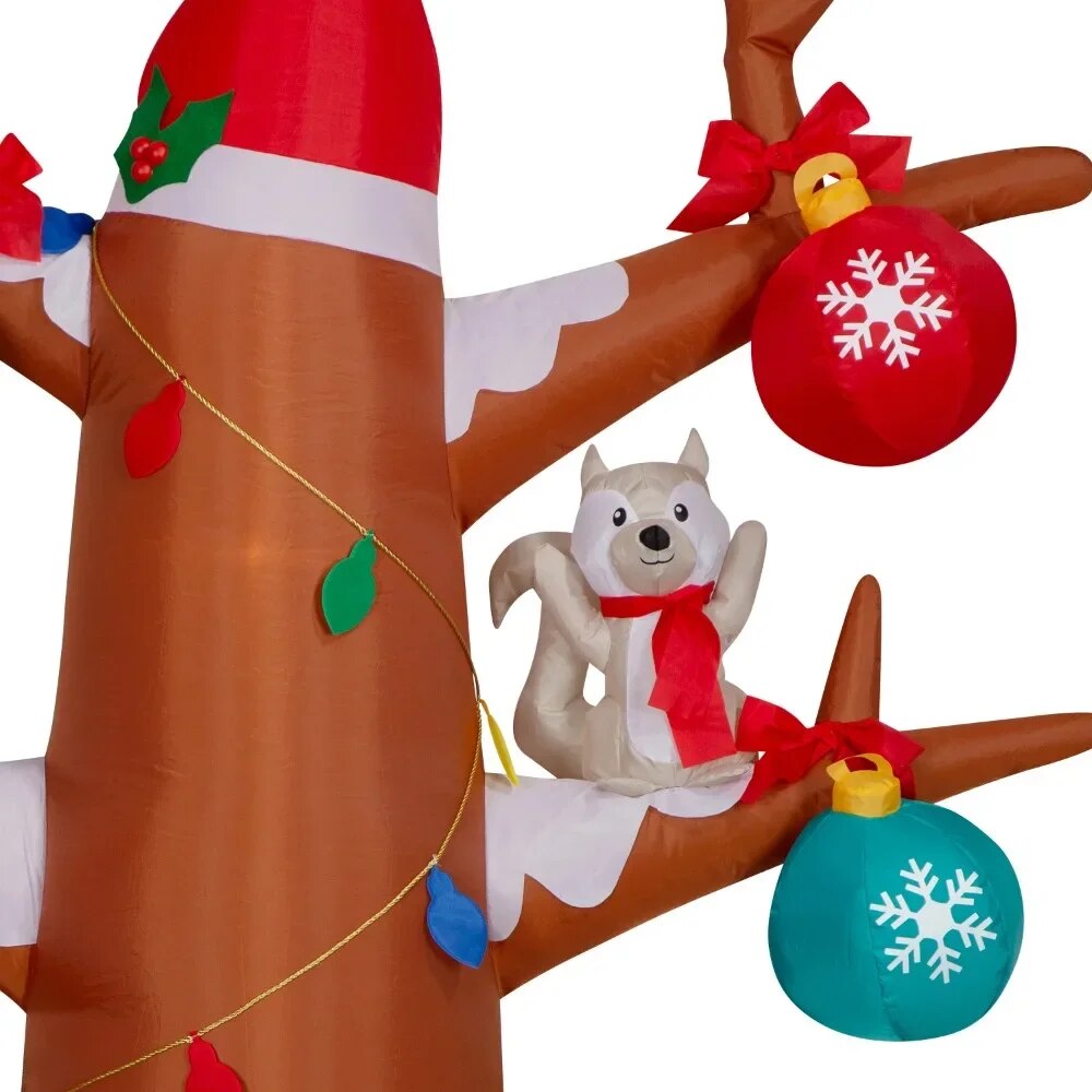 Airblown Inflatables Christmas 6 ft Winter Tree With Woodland Creatures Scene image 3
