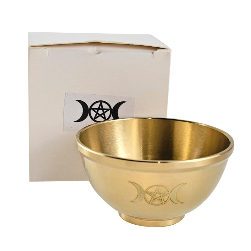 Copper Offering Bowls Triquetra Triple Moon Sage Burner Ritual Altar Energy Bal image 5