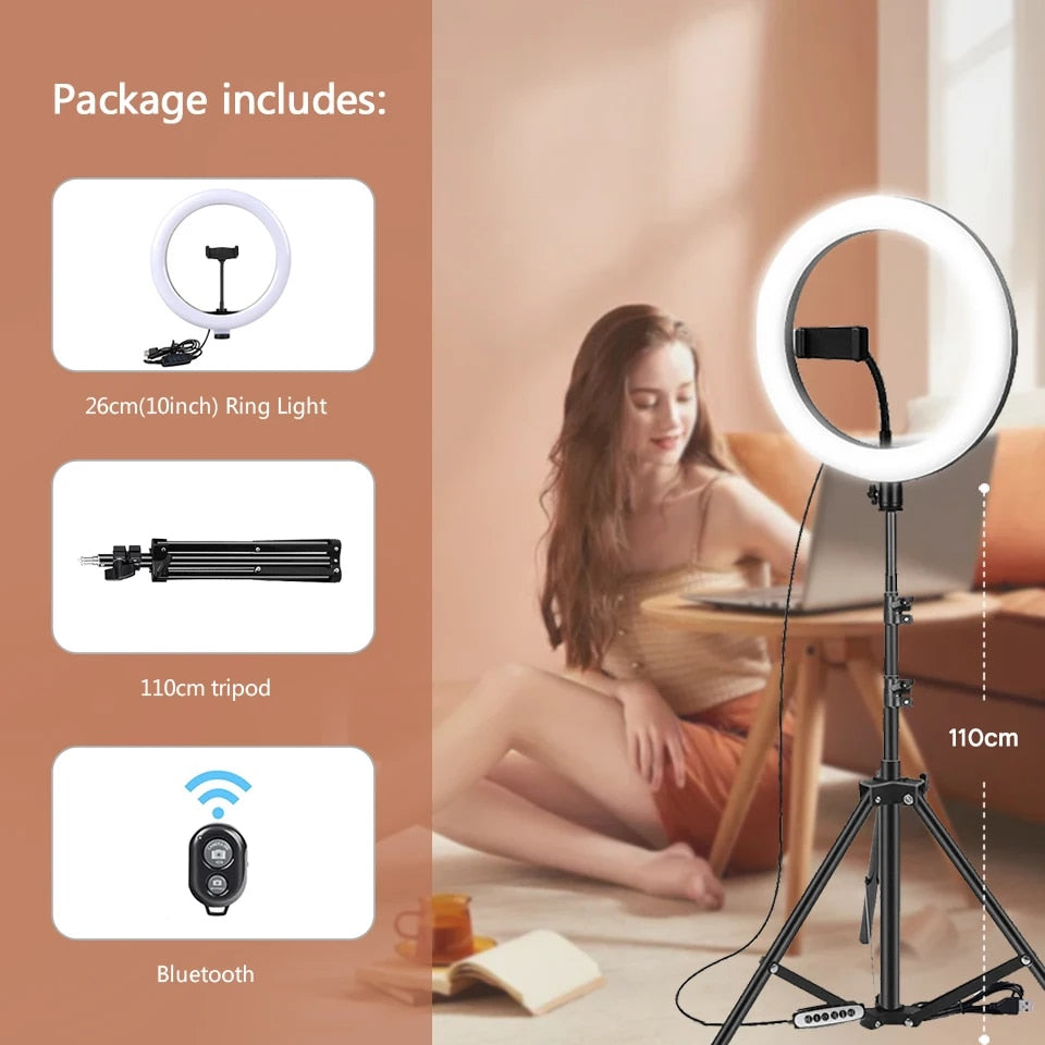 LED Photography Fill Lighting with Tripod Stand Camera Photo Studio Circle Led image 4