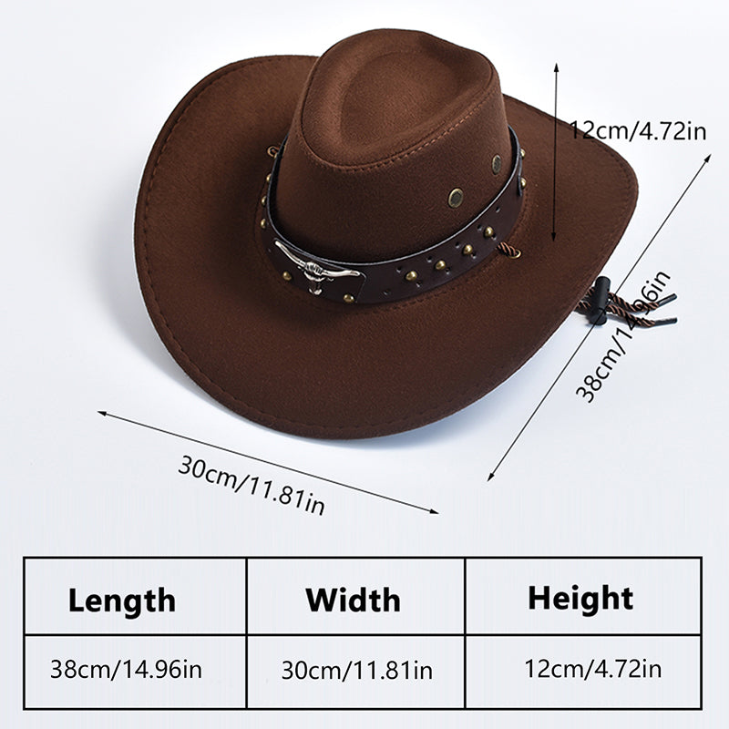 New Artificial Suede Western Cowboy Hats Vintage Big-edge Gentleman Cowgirl Jaz image 7