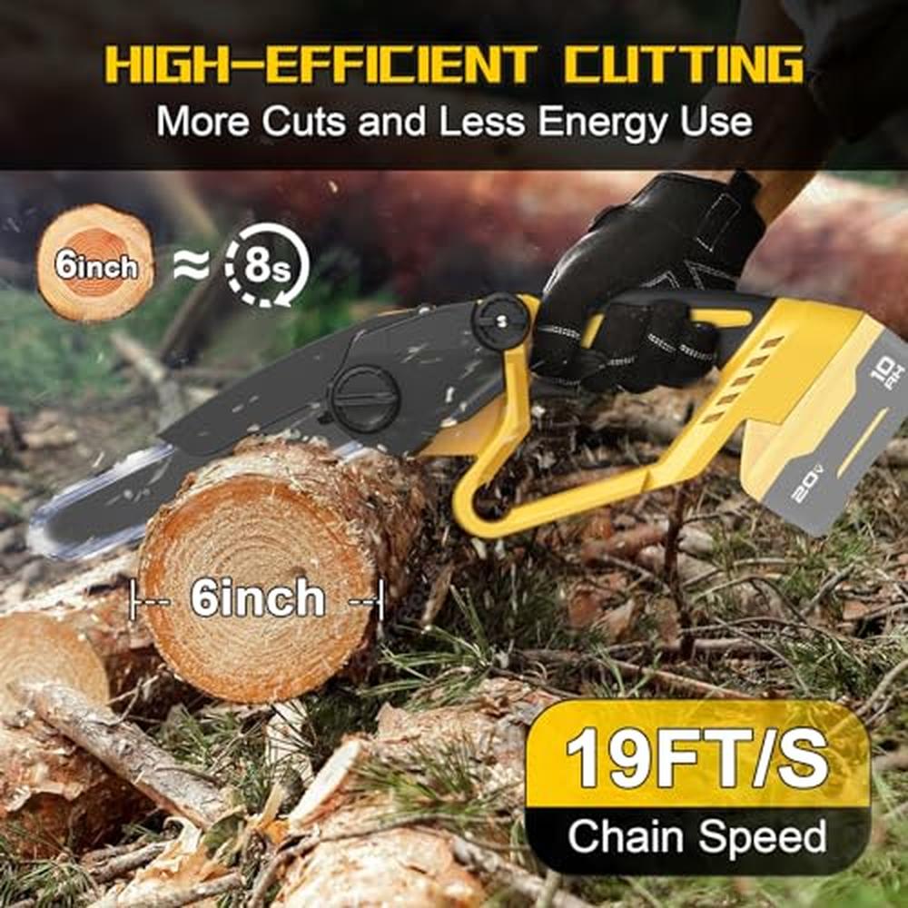 6 " Cordless Mini Chainsaw 20V Max Battery Powerful Motor Easy Instal