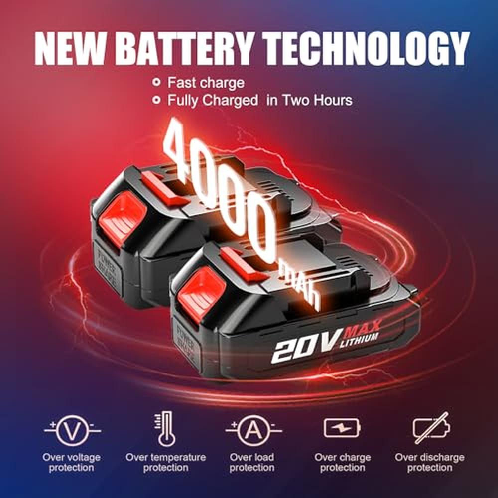 Portable Mini Electric Chainsaw 6-" with 2 Battery Pack Cordless Handheld Wo