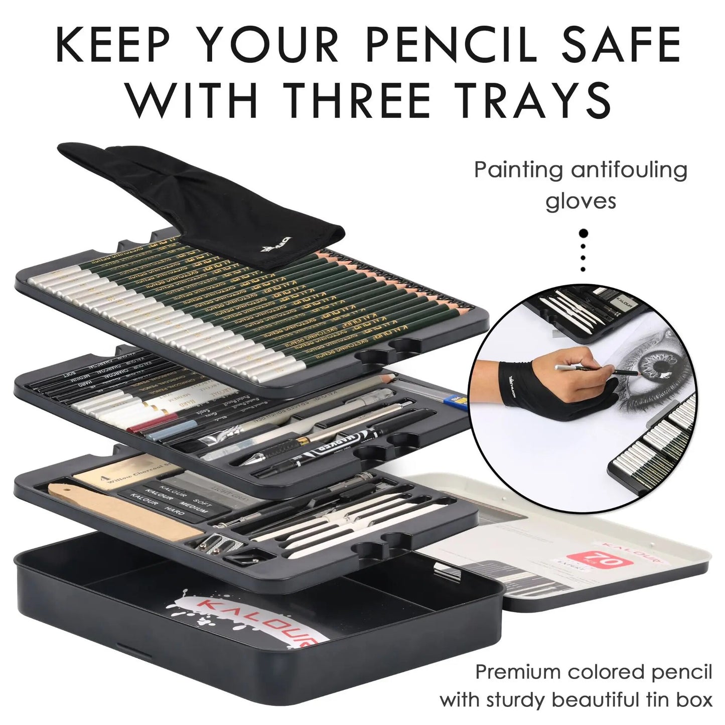 Art Painting Set 70/35 Pieces of Sketching Pencil Sketch Tool Set Art Painting image 7