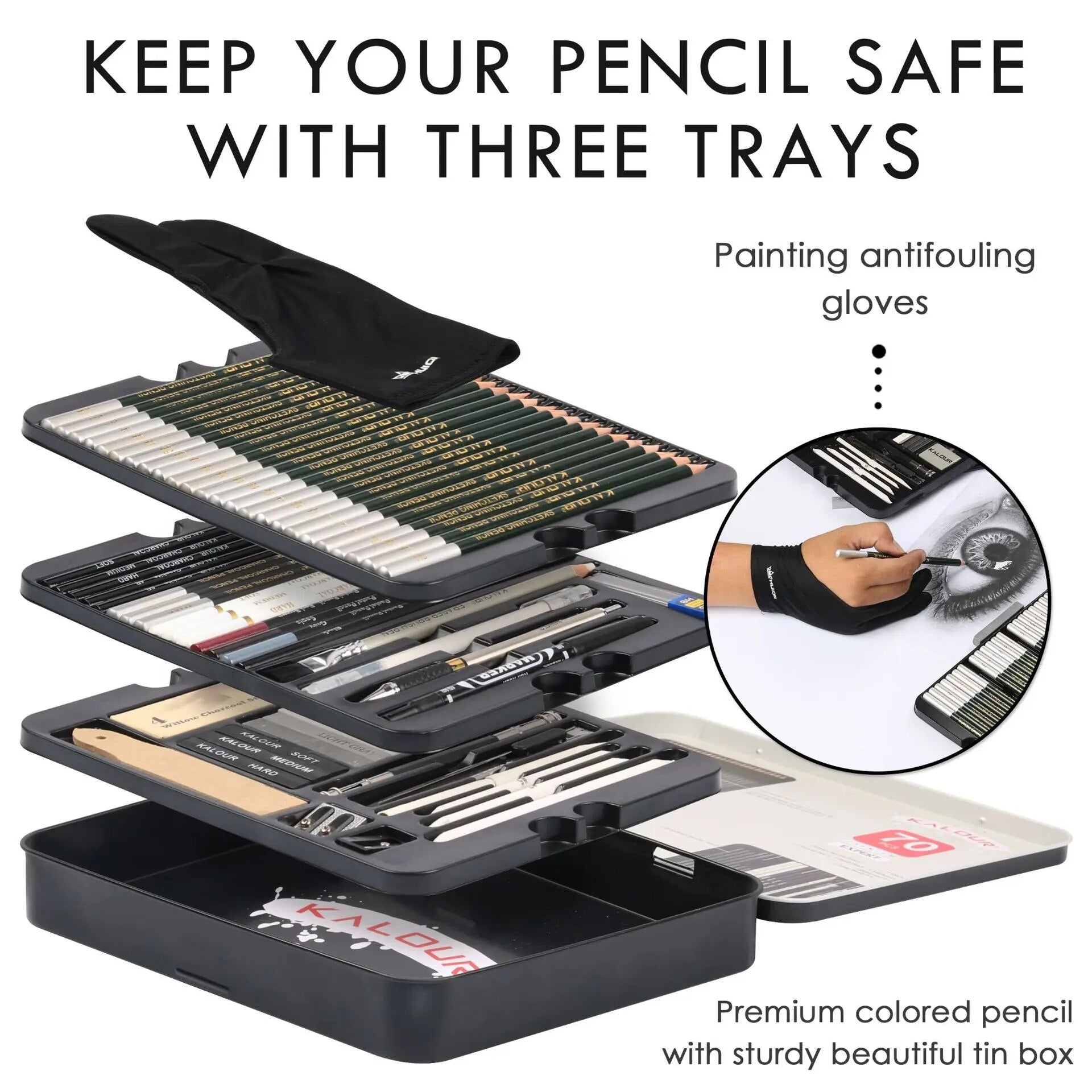 Art Painting Set 70/35 Pieces of Sketching Pencil Sketch Tool Set Art Painting image 7