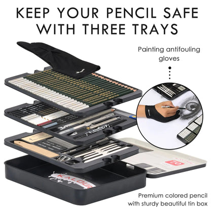 Art Painting Set 70/35 Pieces of Sketching Pencil Sketch Tool Set Art Painting image 7