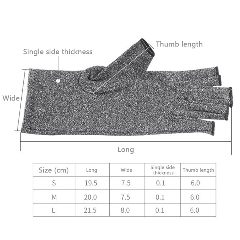 Compression Arthritis Gloves Wrist Support Therapy Wristband Half Finger Compre image 10